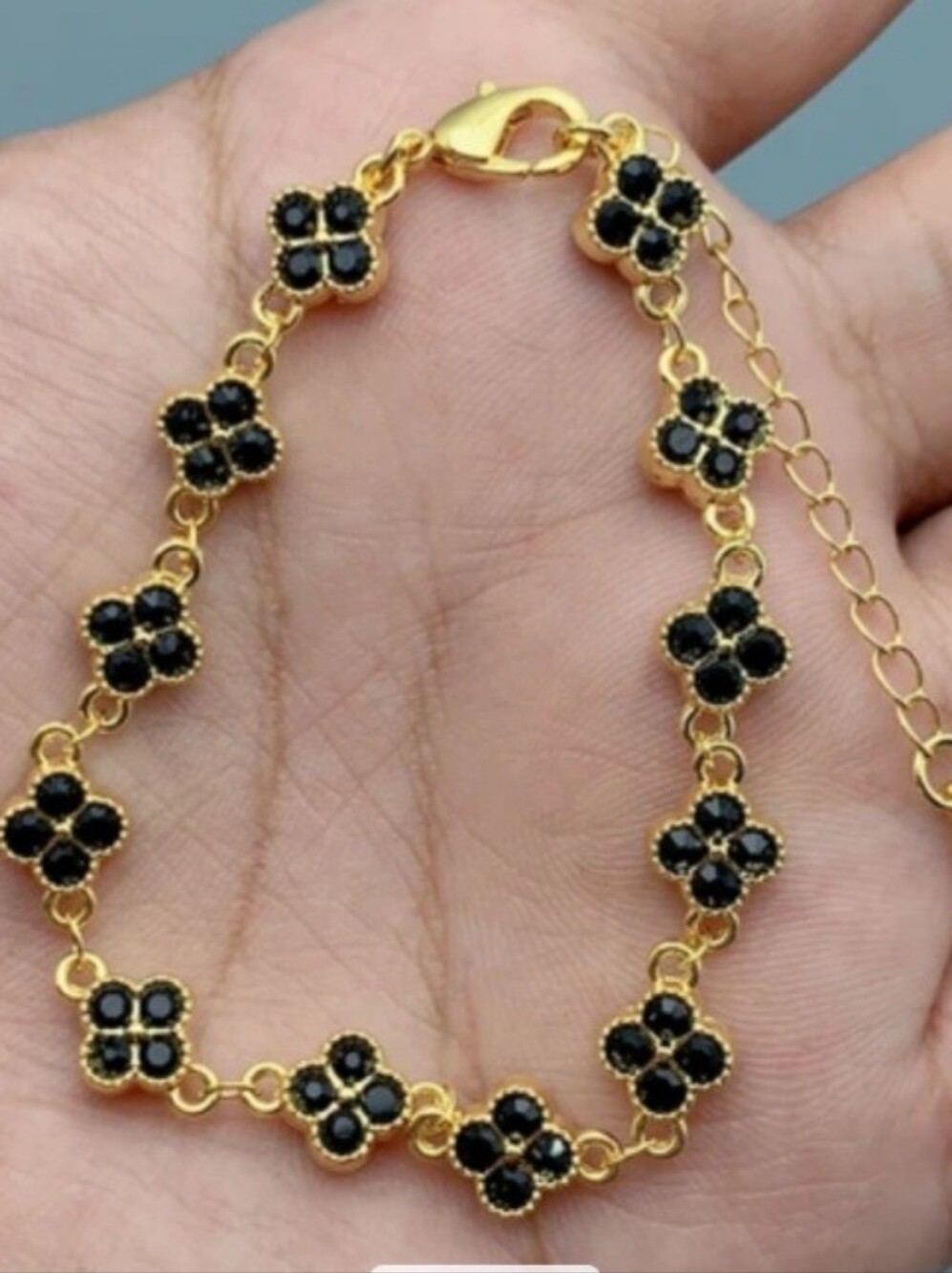 Black And Gold Flower Bracelet New